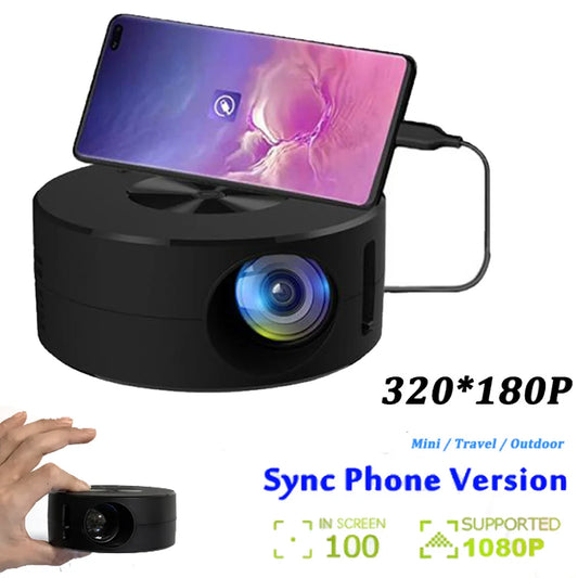 Yt200 smart projector portable LED video home theater auto focus mobile cinema same screen HD mini projector for iPhone Android
